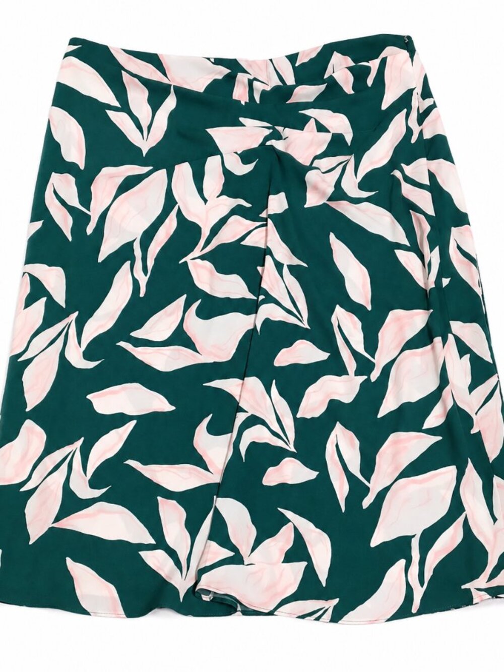 XXL Women’s Emerald Green Pink Floral Print A-Line Knee-Length Skirt